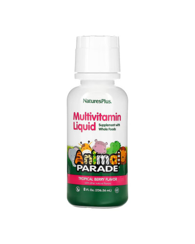 Дитячі мультивітаміни, Animal Parade Multivitamin Liquid - 236.56 ml Tropical Berry