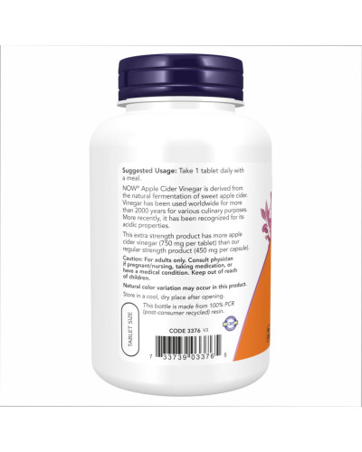 Apple Cider Vinegar 750 mg - 180 tabs