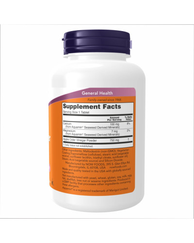 Apple Cider Vinegar 750 mg - 180 tabs