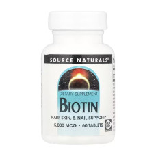 Біотин, Biotin 5000mcg - 60 tabs