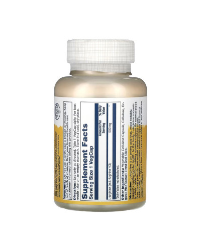 L-Arginine Free Form 500mg - 100 vcaps
