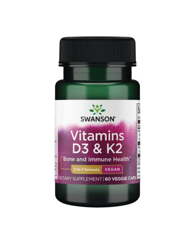 Вітамін D3 з К2, Vitamins D3 & K2 2000 Iu & 75mcg - 60 vcaps